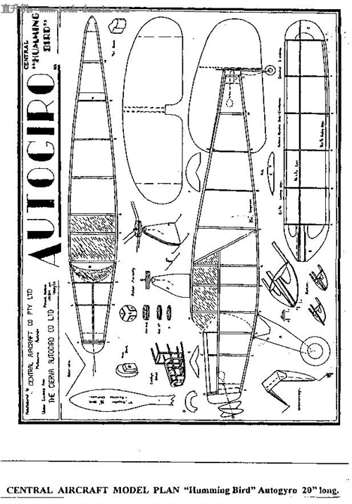����C�� Humming Bird Autogyro Plans�w�Cģ�͈D��