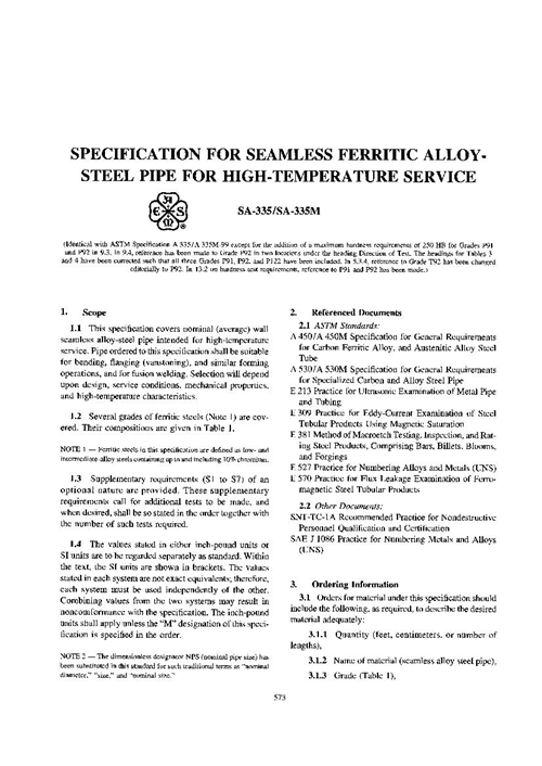 SA 335һ335Mһ2004�ߜ��ßo�p�F���w�Ͻ�䓹ܘ˜�