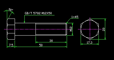 ��˨һ�����^��˨��M12��50��