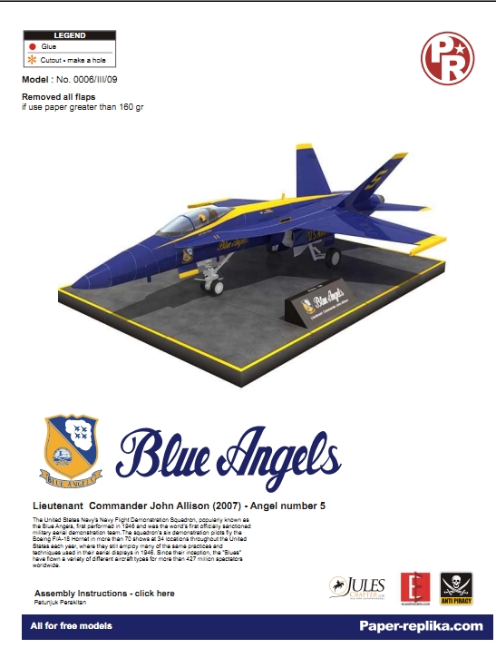 ��C��ģ.Boeing.F.Aһ18.Blue.Angels.Papercraft