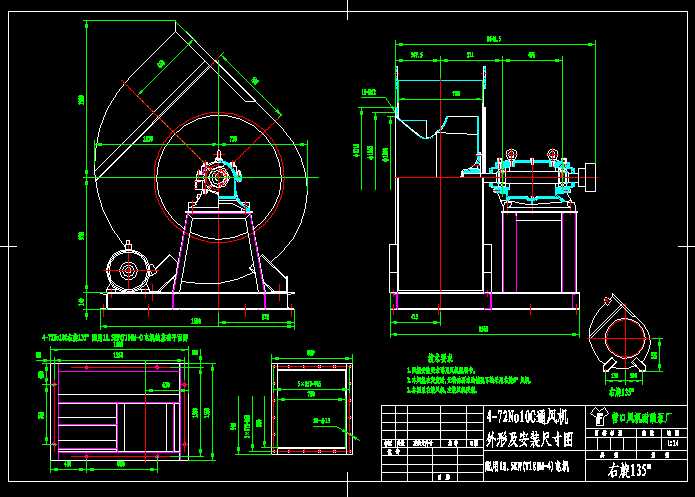 4һ72No10Cͨ�L�C���μ����b�ߴ�DCAD�D�� ����135