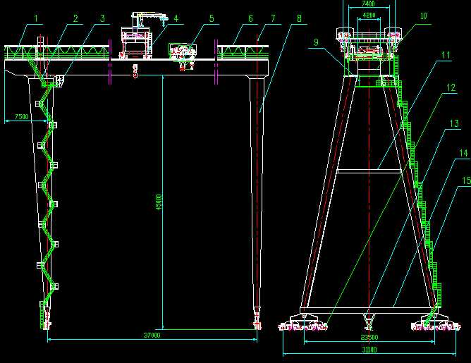 HBһ60X2t 60һ10tһ37mһh=45m�촬�Tʽ���ؙC���DCAD�D��