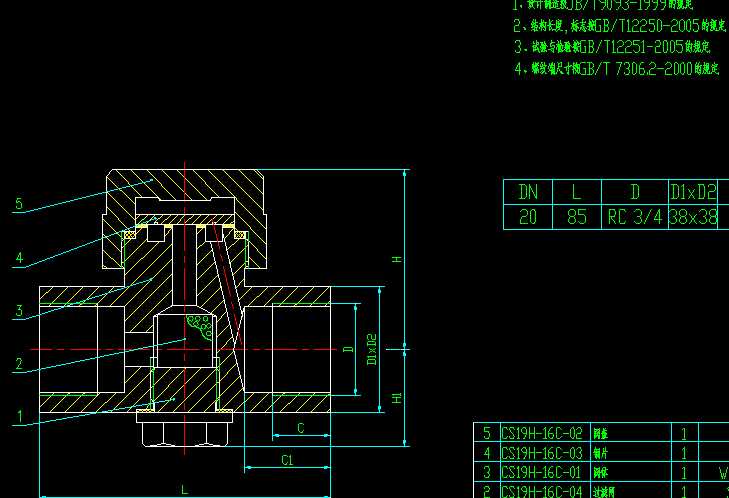 DN20 CS19Hһ16C�����ʽ��ˮ�y���b�DCAD�D��