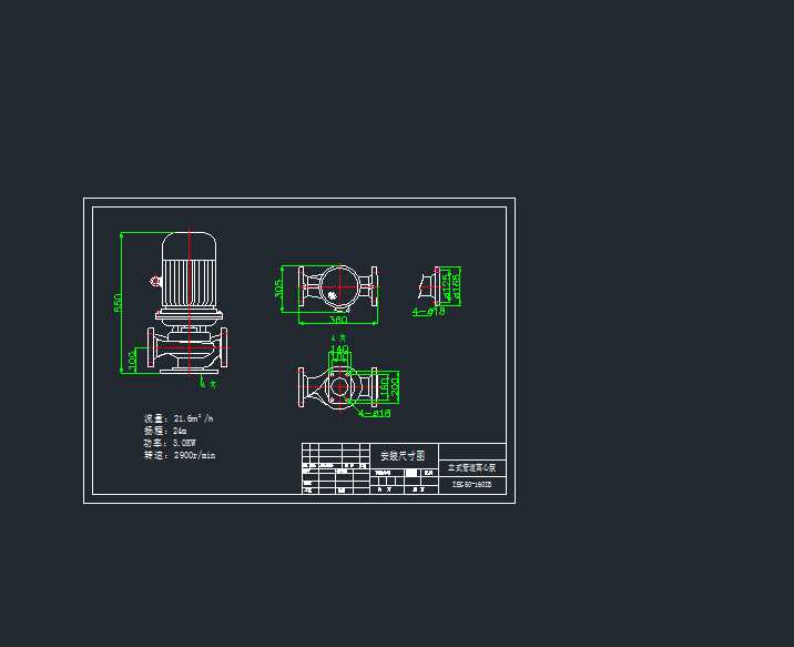 ISG�ܵ��x�ı����γߴ�CAD�D