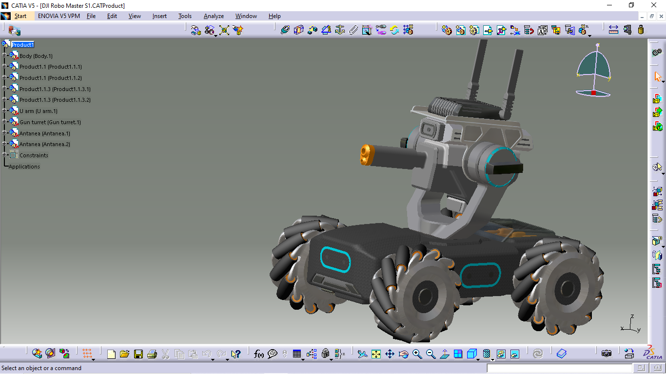 DJI�C(j��)�״�Robomaster S1���ͺ�(ji��n)��ģ��3D�D�� CATIA�O(sh��)Ӌ(j��)