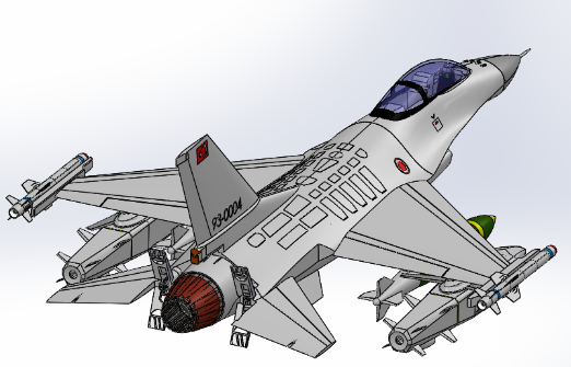 Fһ16��(zh��n)���C(j��)ģ��3D�D�� Solidworks�O(sh��)Ӌ(j��)