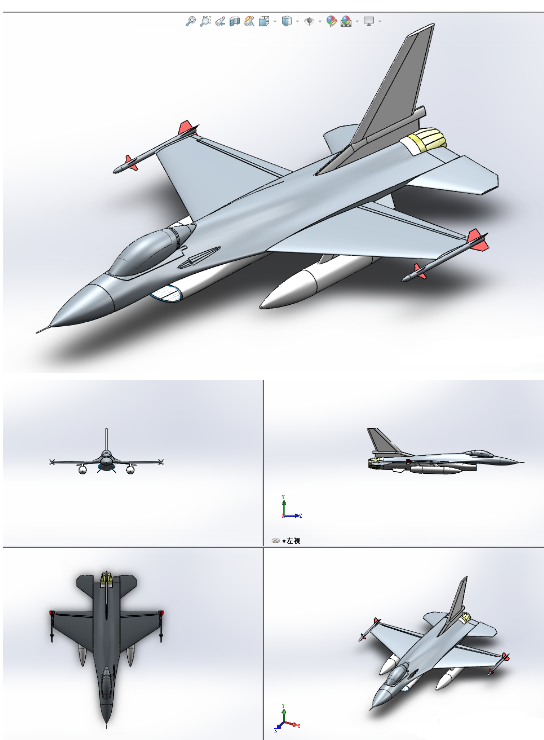 F-16�𶷙C������ģ��3D�D�� Solidworks�OӋ