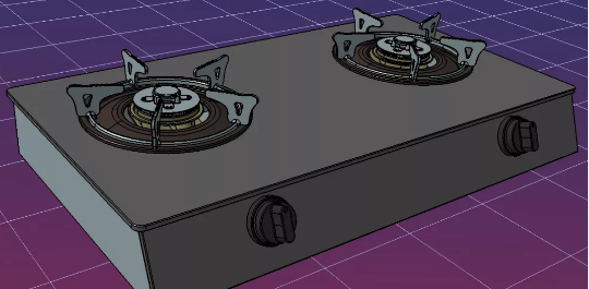 Gas Stoveȼ?x��)�t��(ji��n)��ģ��3D�D�� STP��ʽ