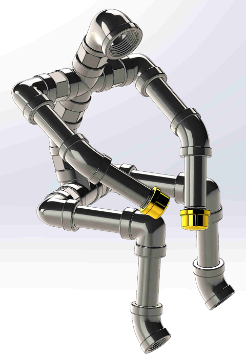 ���ιܵ��_���Y(ji��)��(g��u)ģ��3D�D�� Solidworks�O(sh��)Ӌ