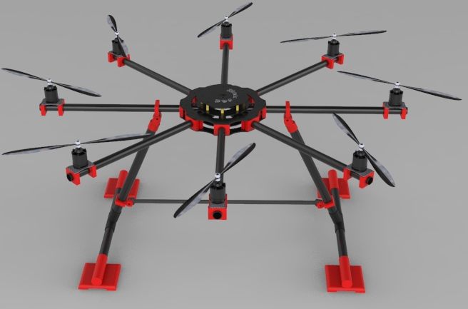 Drone Octocopter���S�o�˙C(j��)��(ji��n)��ģ��3D�D�� Solidworks�O(sh��)Ӌ(j��)