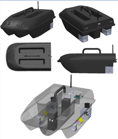 RC Bait Boat�b��С��ͧ3D��ģ�D�� IGS��ʽ