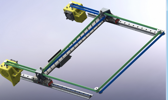 Core XY kinematic XY�S���әC��(g��u)3D�D�� Solidworks�O(sh��)Ӌ