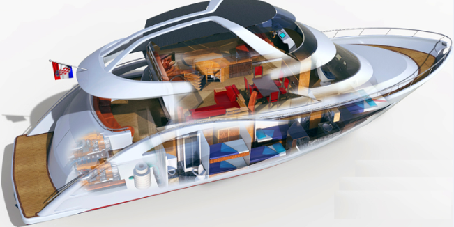 24��motoryacht���A˽����Φ��ͧ solidworks�OӋ
