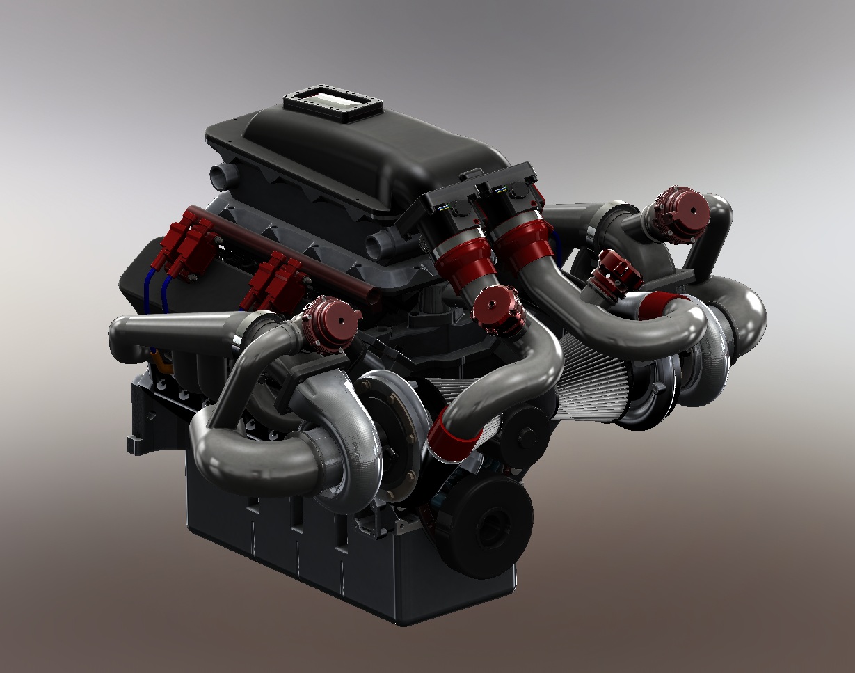 Twin Turbo Small Block Chevy�p�u݆�l�әCģ��3D�D�� x_t��ʽ