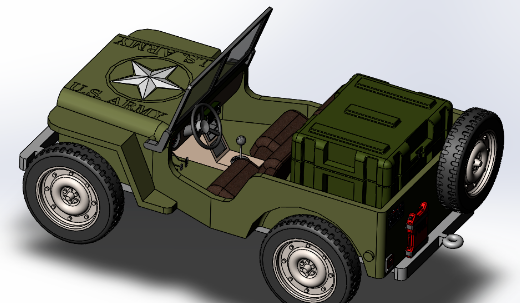 Military Jeep�����܇��(ji��n)��ģ��3D�D�� Solidworks�O(sh��)Ӌ(j��)
