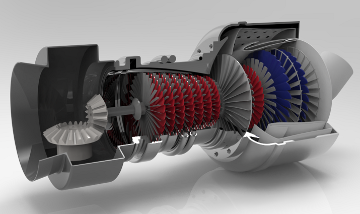 Turboshaft Engine�u�S����l�әC��ʾģ��3D�D�� Solidworks�OӋ ��IGS