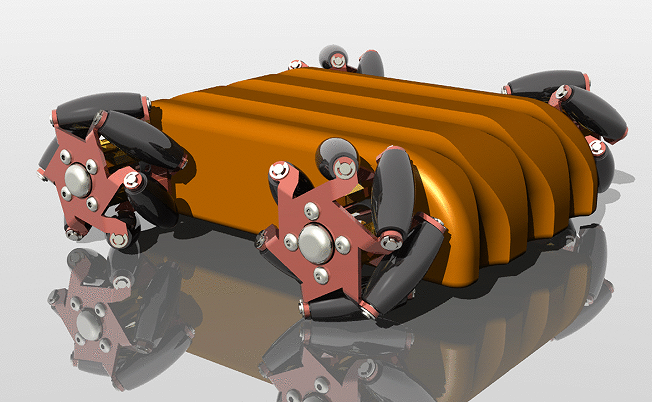 4wd mecanum��݆���˼{ķ݆ƽ�_�Y��3D�D�� STP��ʽ