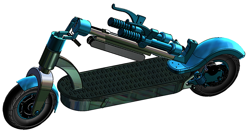 Electric Scooter���ۯB늄ӻ���܇3D��(sh��)ģ�D�� STP��ʽ