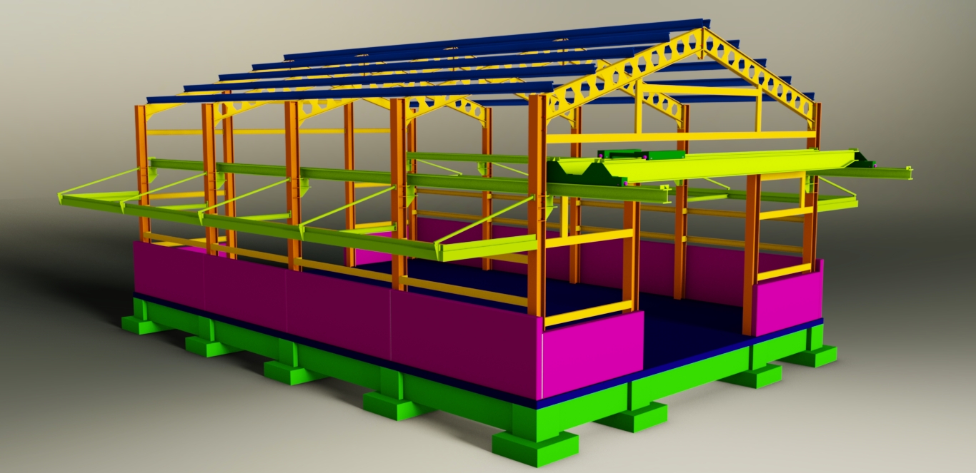 Warehouse for crane���C(j��)�}��Y(ji��)��(g��u)3D��(sh��)ģ�D�� Solidworks�O(sh��)Ӌ(j��)