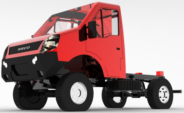 Iveco Daily 55S18W 4X4�п�܇����ģ��3D�D�� Solidworks�O(sh��)Ӌ