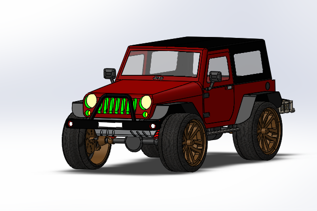 Jeep Wrangler�������R�˼���܇����ģ��3D�D�� Solidworks�O(sh��)Ӌ(j��)