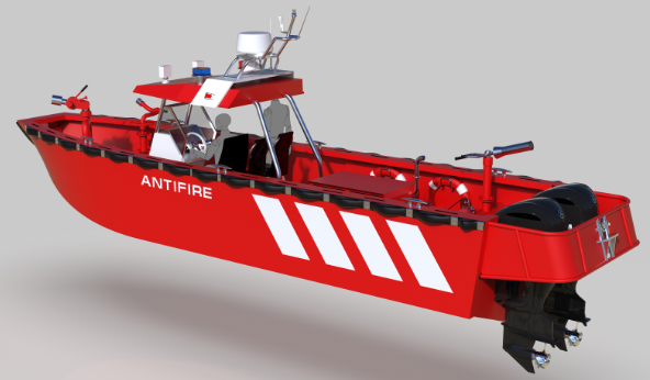 HDPE fire boat����ͧ��ͧģ��3D��ģ�D��STP��ʽ