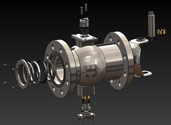 Segmented Ball valve���y�Y��3D�D�� Solidworks�OӋ
