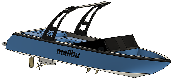 Malibu Wakesetter��ͧ����ģ��3D�D�� STEP��ʽ