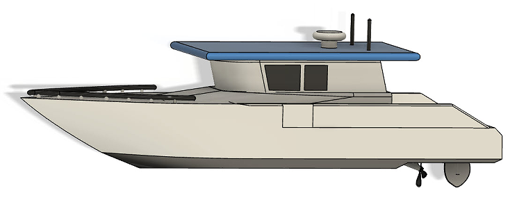 Survey Boat 11�׿��y������ģ��3D�D�� STEP STL��ʽ
