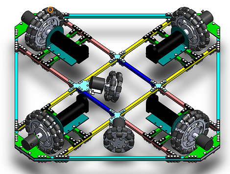 omni wheel robot baseȫ��݆�C����܇�ױP3D��ģ�D�� STEP��ʽ