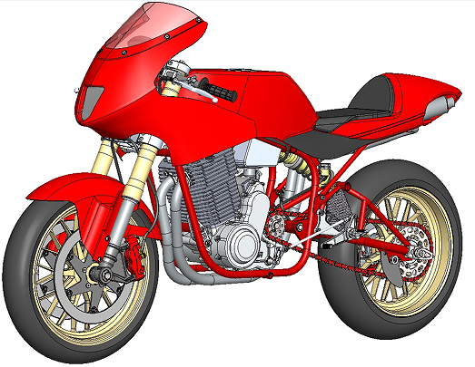 Big Single MotorcycleĦ��܇3D��ģ�D�� Solidworks�OӋ ��STEP