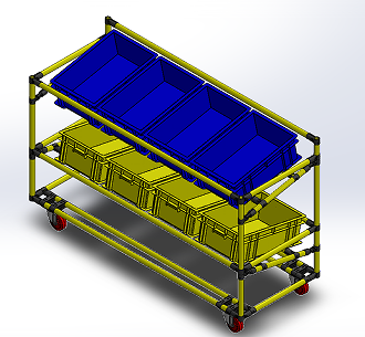 Trolley put plastic box�������܇3D��(sh��)ģ�D�� Solidworks�O(sh��)Ӌ(j��)