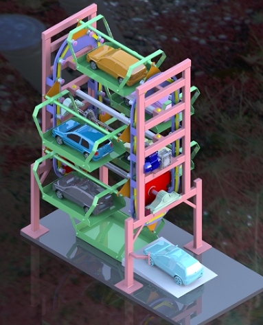 rotatingһparking���wͣ܇��3D��(sh��)ģ�D�� Solidworks�OӋ