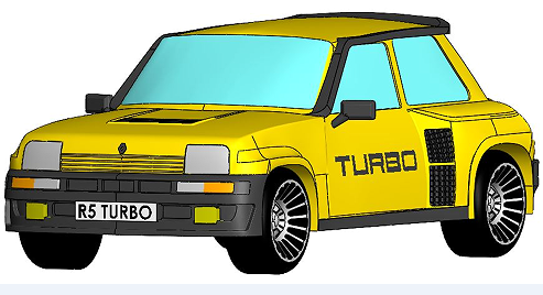 Renault 5 turbo һ R5 turbo�I܇(ch��)ģ��3D�D�� STEP��ʽ