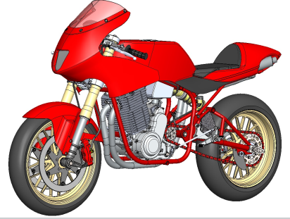 Big Single MotorcycleĦ��܇3D��ģ�D�� Solidworks�OӋ ��STEP