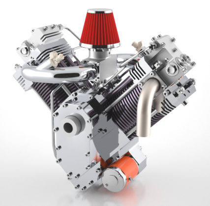 VһTwin V���p�װl�әCģ��3D�D�� STEP IGS��ʽ