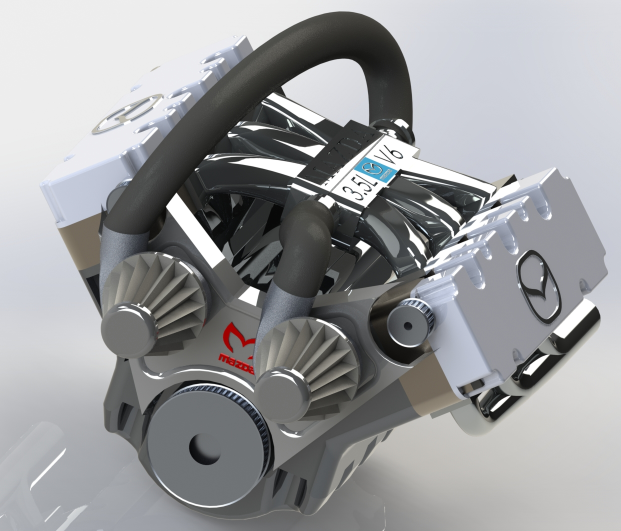 35.L Mazda V6�l�әCģ��3D�D�� Solidworks�OӋ