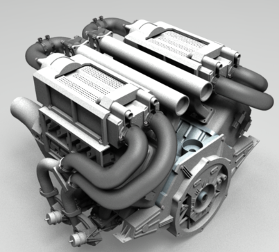 bugatti engine�l�әCģ��3D�D�� STP��ʽ