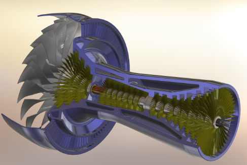 Gas Turbine Engineȼ��݆�C�l�әC����ģ��3D�D�� Solidworks