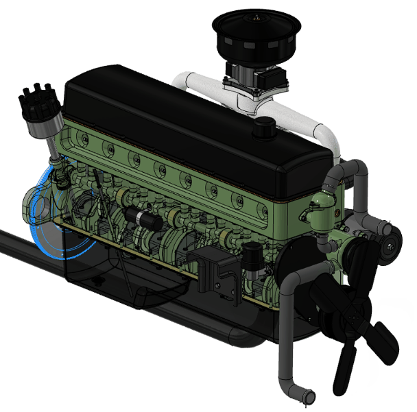 Straight Eight Engineֱ�˰l(f��)�әC(j��)ģ��3D�D�� INVENTOR�O(sh��)Ӌ(j��) ��STEP��ʽ