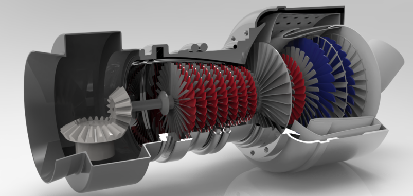 Turboshaft Engine�u�S����l�әC��ʾģ��3D�D�� Solidworks�OӋ ��IGS