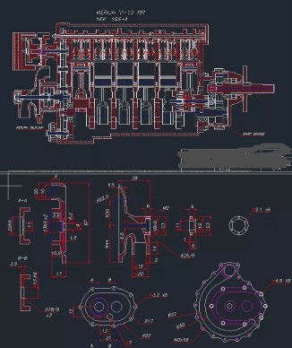 ��˹�R˹Merlin V12����CAD 2D�D��