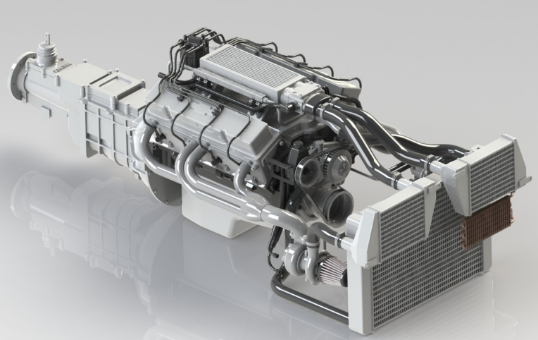 ͨ����܇V8 350�l�әC����3D�D�� SolidWorks�OӋ ��STEP