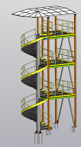 3-level spiral staircase3DģD STPʽ