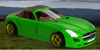 Mercedes SLS���Y�I܇����ģ��3D�D�� Solidworks�O(sh��)Ӌ(j��)