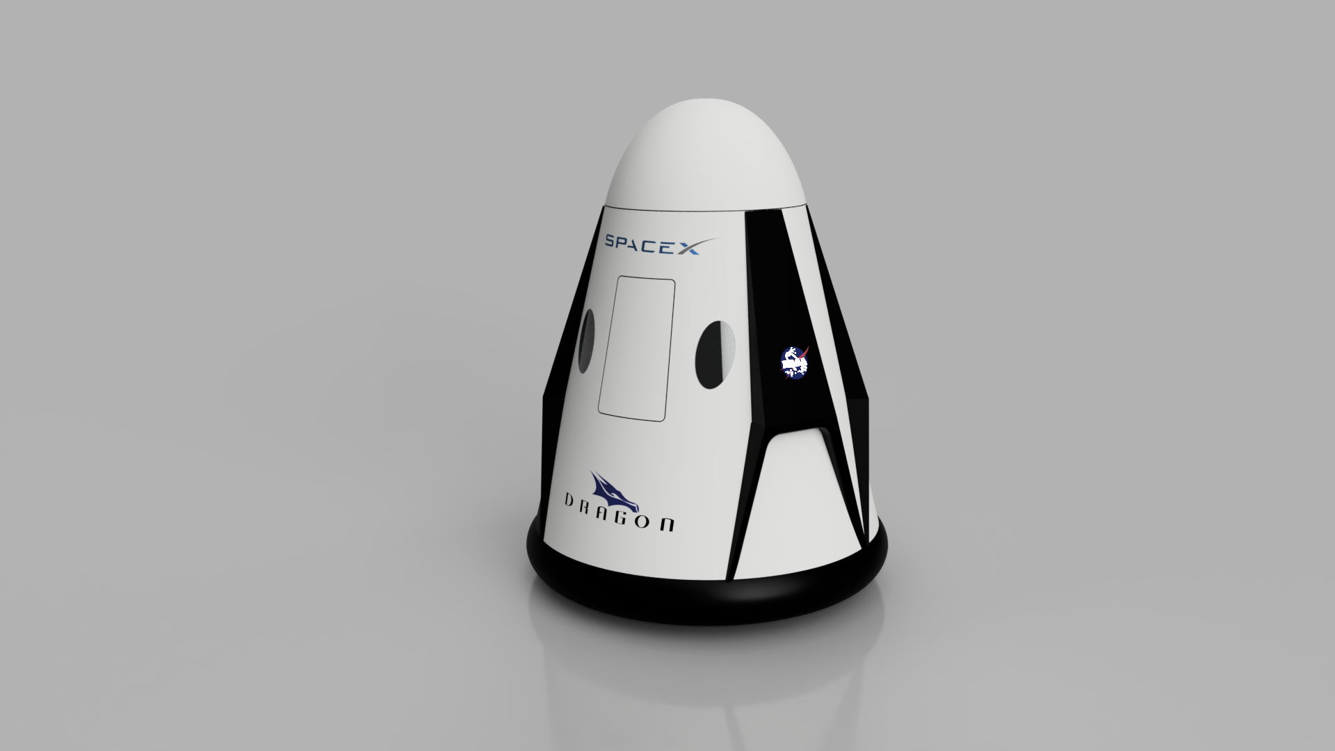 SpaceX Crew Dragon���w����������3D�D�� STEP f3d��ʽ