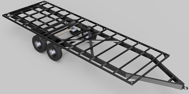 Flat bed trailer 10���d����܇3D��(sh��)ģ�D�� STEP��ʽ