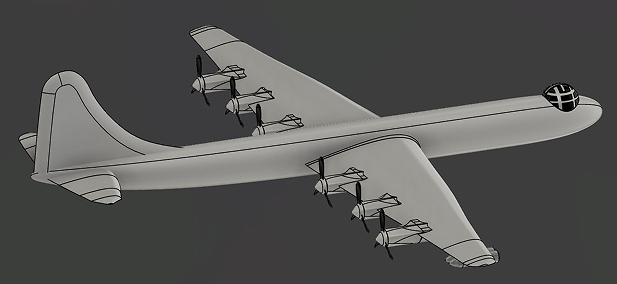Convair B-36 Peacemaker�Zը�C����ģ��3D�D�� STEP STL��ʽ