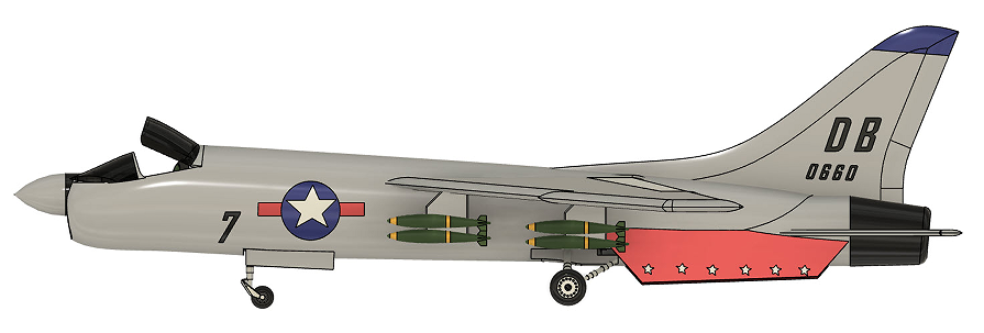 Chance-Vought F-8 Crusader�𶷙C����ģ��3D�D�� STEP STL��ʽ