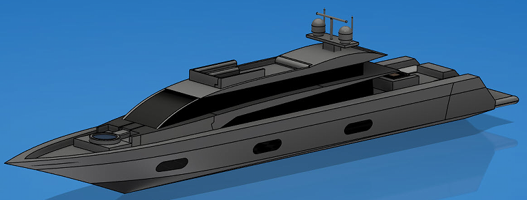 Sunseeker Type Yacht������ͧģ��3D�D�� STEP STL��ʽ